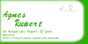 agnes rupert business card